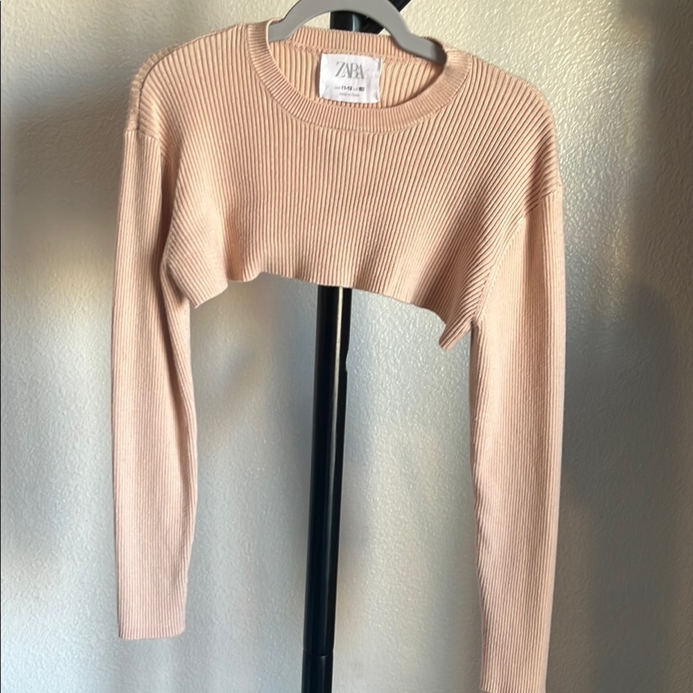 Zara Tan Ribbed Shrug